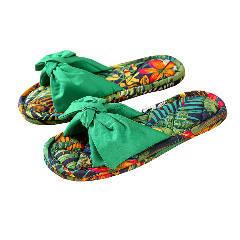 Wholesale Contrast color lightweight noise-proof soft-soled non-slip cloth-soled slippers